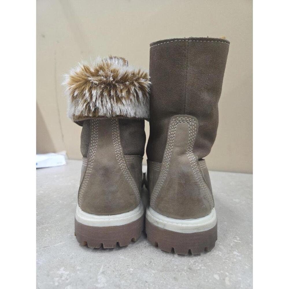 Timberland Women's Leather Waterproof Roll Fold-Over Teddy Fleece Boots Size 8 - Picture 4 of 8